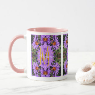 Caneca Monograma Personalizado Inicial Nome Abelha Aster