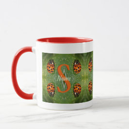 Caneca Monograma Personalizado Inicial Nome Joaninha Arte