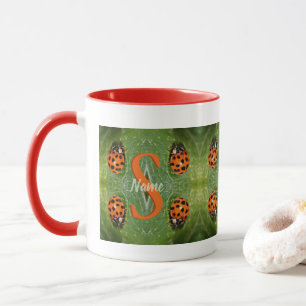 Caneca Monograma Personalizado Inicial Nome Joaninha Arte