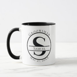 Caneca Monograma personalizado Mugs estilo moderno minima