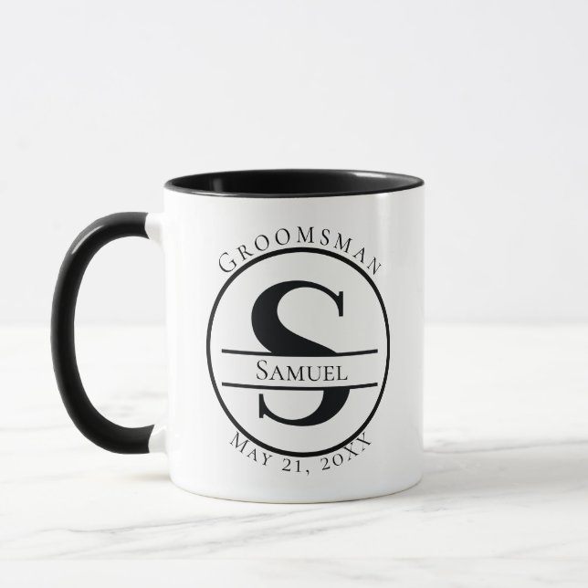 Caneca Monograma personalizado Mugs estilo moderno minima (Esquerda)