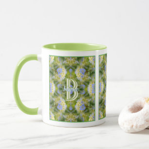 Caneca Monograma Personalizado Seu Nome Inicial Flor de H