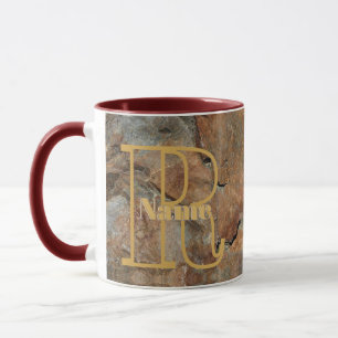 Caneca Monograma Personalizado Seu Nome Inicial Rocha de