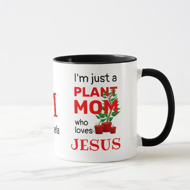 Caneca Monograma PlANT MOM LOVES JESUS Christian (Direita)