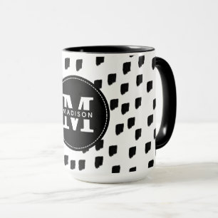 Caneca Monograma preto e branco