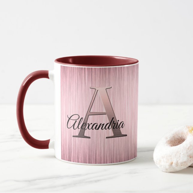 Caneca Monograma Rosa Blush (Com Donut)