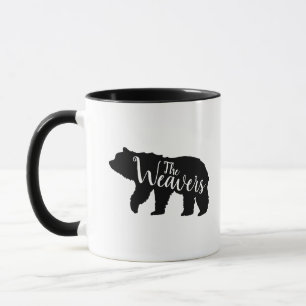 Caneca Monograma rústico da família do urso