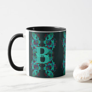 Caneca Monograma Seu Nome e Inicial Arte Lírio Personaliz
