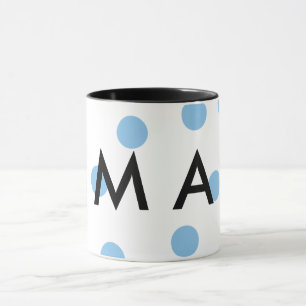 Caneca Monograma simples adicione a letra do seu nome hom
