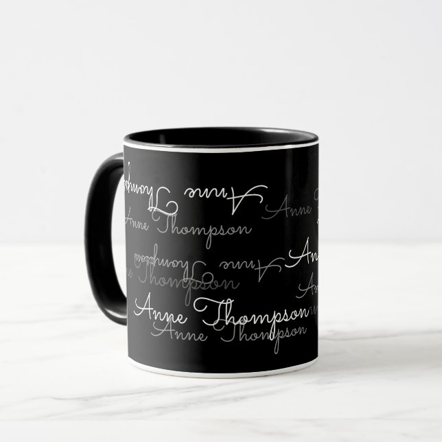 Caneca monograma/tipografia preto (Frente Esquerda)