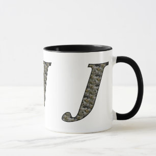 Caneca Monogramas J Hydrangea Floral