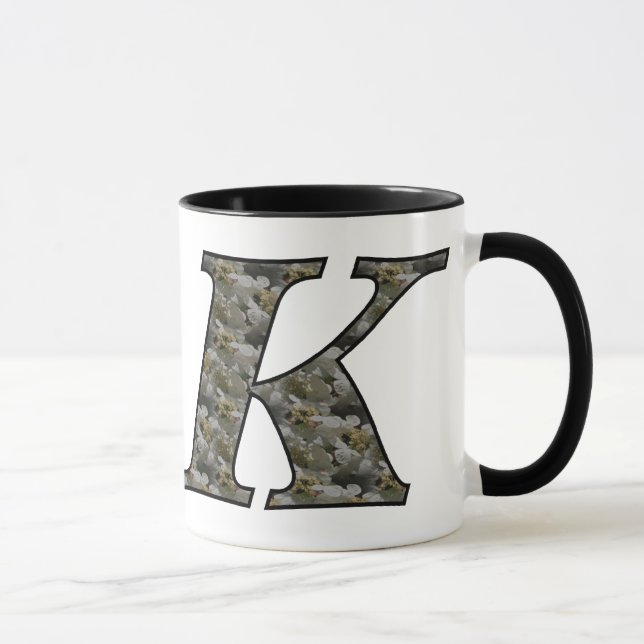 Caneca Monogramas K Hydrangea Floral (Direita)