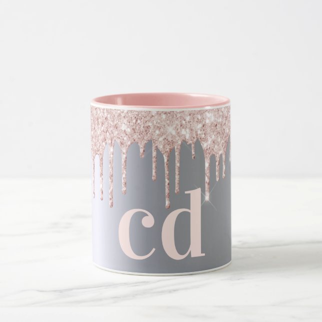 Caneca Monogramas rosa de prata (Centro)