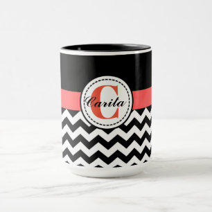 Caneca Monogrammed Chevron 15 Oz Combo Mug