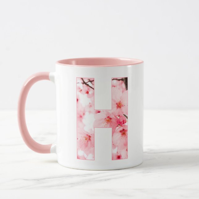 Caneca Monogrammed Sakura Mug with Customizable Name (Esquerda)