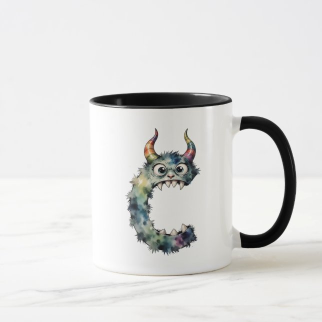 Caneca Monster - Letra C Mug - Gif Inicial Monstro Reprod (Direita)