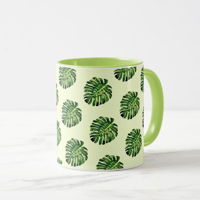 Caneca Monstera Leaves Mug Gift (Frente Esquerda)