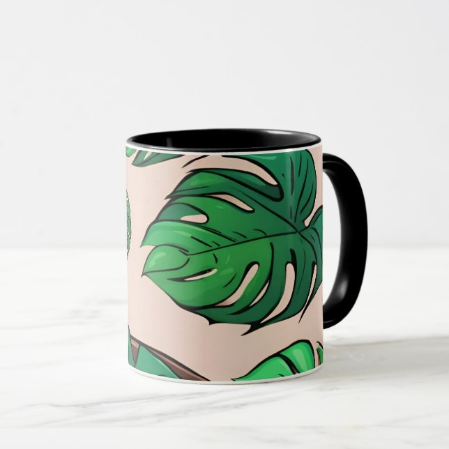 Caneca Monstera Plant Pote Standard Art (Frente Esquerda)