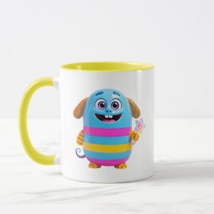 Caneca Monstro Arco-Íris Fofo Personagem Feliz
