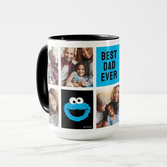 Caneca Monstro de Biscoitos da Rua Sésame | Colagem de fo (Frente Esquerda)