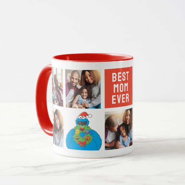 Caneca Monstro de Biscoitos de Natal | Mãe - Colagem de F (Frente Esquerda)