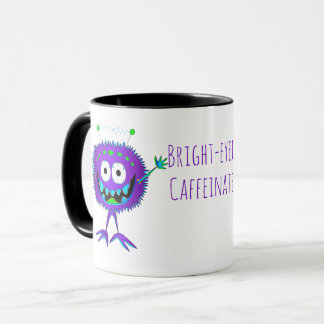 Caneca Monstro de Desenho Animado Roxo Sorridente