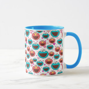 Caneca Monstro de Elmo e Cookie Padrão de paz e amor