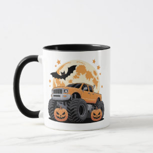 Caneca Monstro de Halloween Caminhão Jack-o'-Lanterns e M