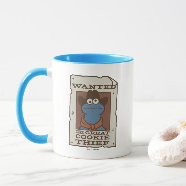Caneca Monstro dos Biscoitos | Cartaz de Procurado (Com Donut)