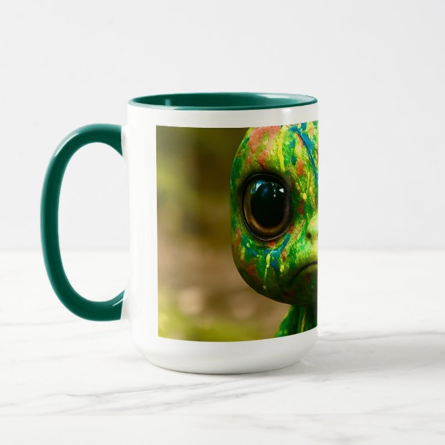 Caneca Monstro verde da goa - Impressão de uma tela branc (Esquerda)