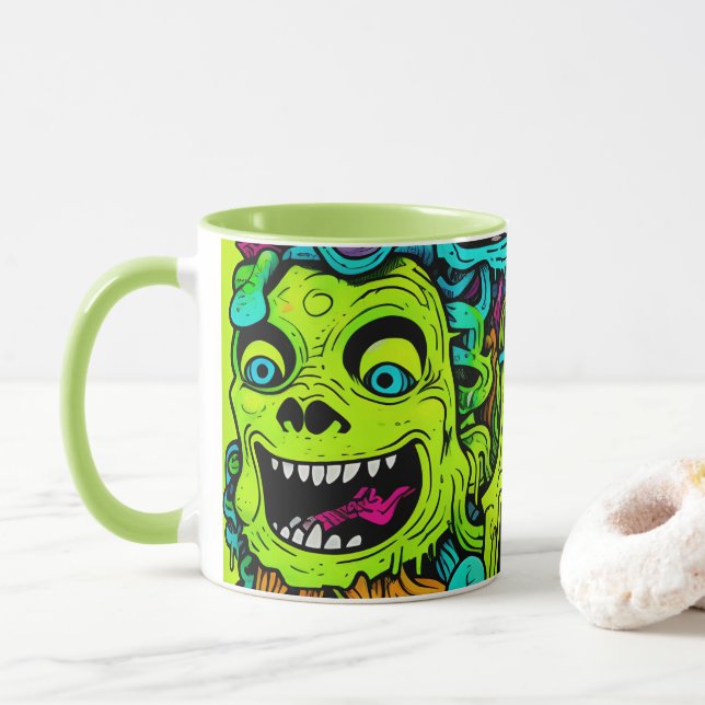 Caneca Monstro Verde Spooky (Com Donut)