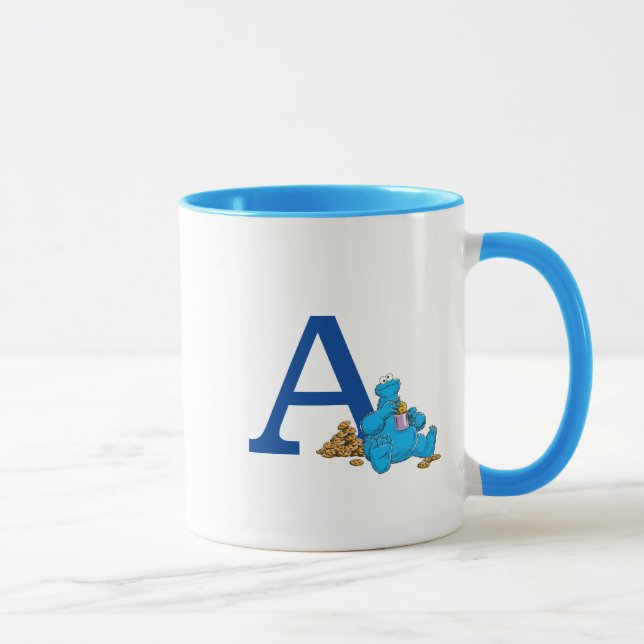 Caneca Monstro Vintage Cookie Monster Monster Monograma A (Direita)