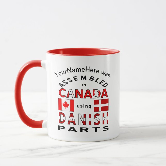 Caneca Montado no Canadá com peças dinamarquesas personal (Esquerda)
