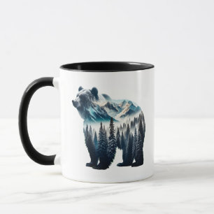 Caneca Montanhas e florestas de Ursos Grizzles