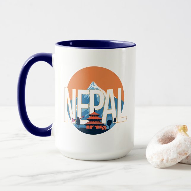 Caneca Monte Everest no Templo do Nepal (Com Donut)