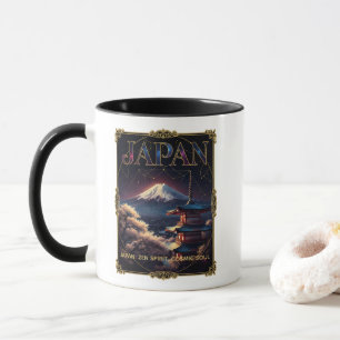 Caneca Monte Fuji Celestial Japão Pagode Viagem Arte