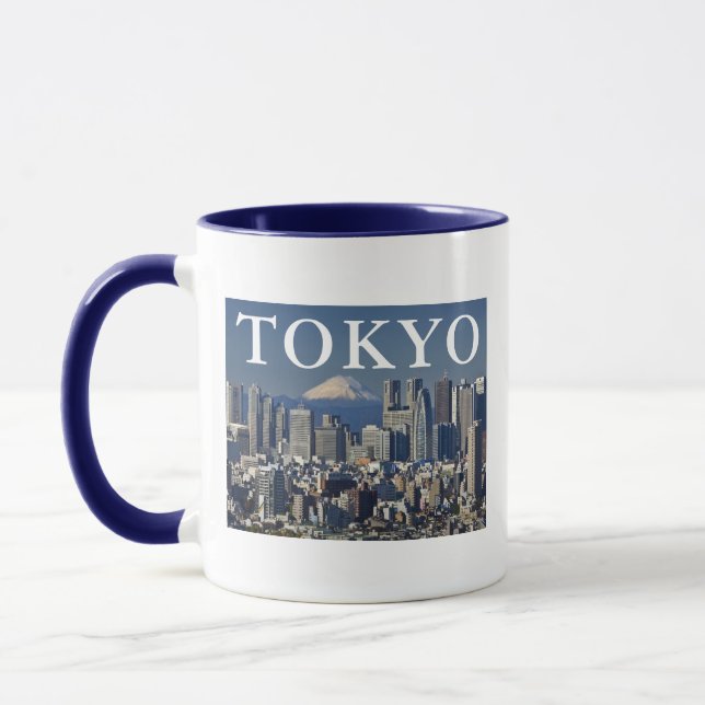 Caneca Monte Fuji | Distrito de Shinjuku Skyline Tokyo Ja (Esquerda)