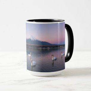 Caneca Monte Fuji Lago Yamanaka com Cisnes
