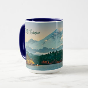 Caneca Monte Rainier e Lago Washington Sunset Fine Art