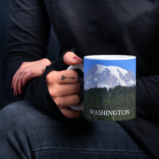 Caneca Monte Rainier Washington Paisagem Foto (In Situ Held)