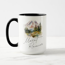 Caneca Monte Rainier Watercolor Scenery