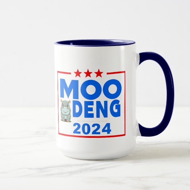 Caneca Moo Deng Funny Election 2024 Cute Hippo T-Shirt (Direita)