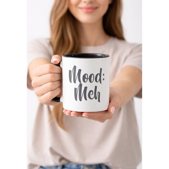 Caneca Mood: Meh Minimalist Funny (Criador carregado)