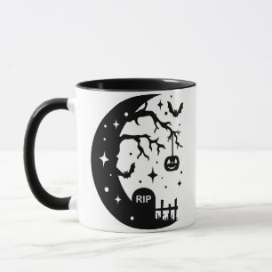 Caneca Moon RIP Crescente Bat Pumpkin Halloween