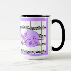 Caneca MoonDreams Música Black Ringer Mug