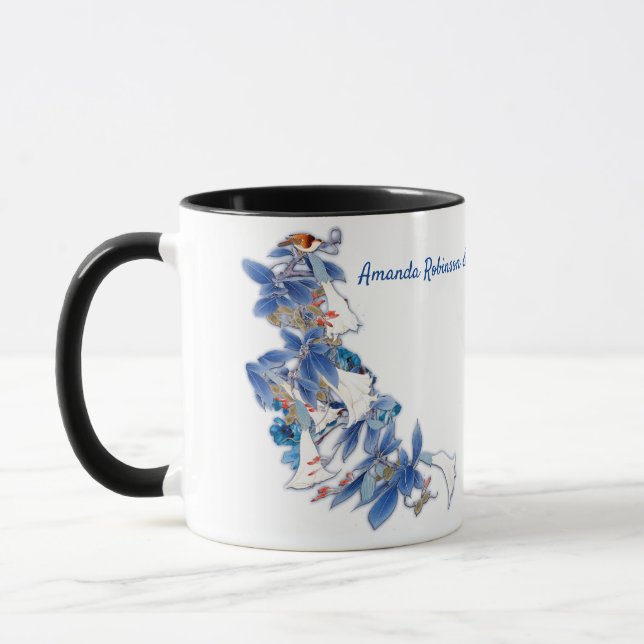 Caneca Moonflower, Cor Branca Ilustrada (Esquerda)