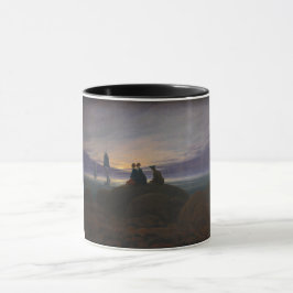 Caneca Moonrise pelo mar (por Caspar David Friedrich)