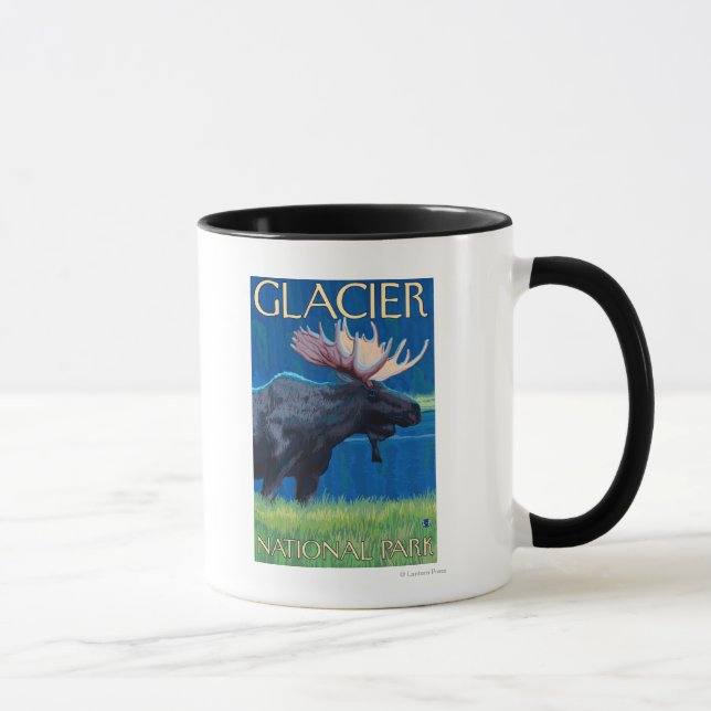 Caneca Moose à noite - Parque Nacional Glacier, MT (Direita)