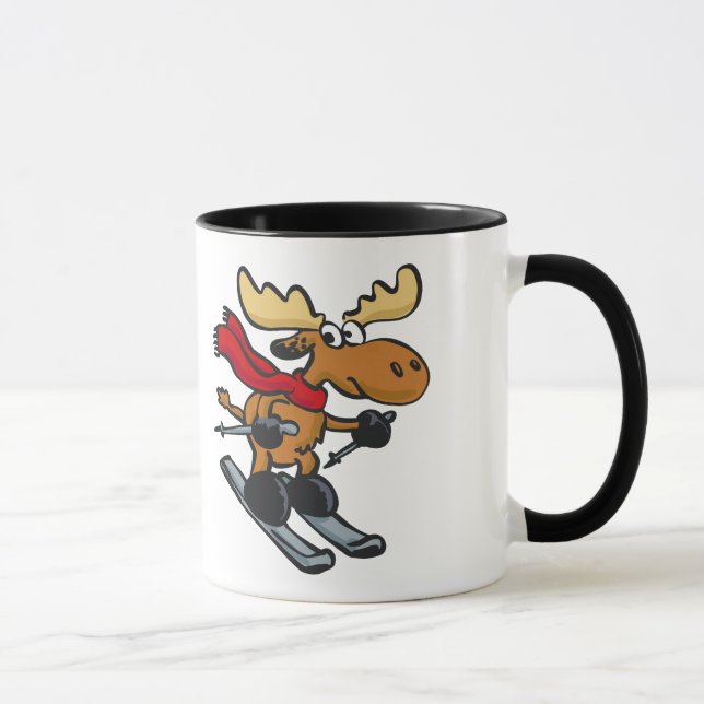 Caneca Moose está patinando no inverno | escolher cor de  (Direita)