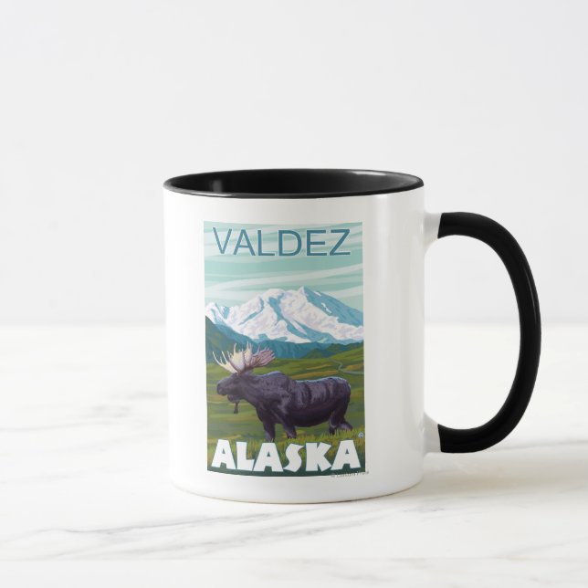 Caneca Moose Scene - Valdez, Alasca (Direita)